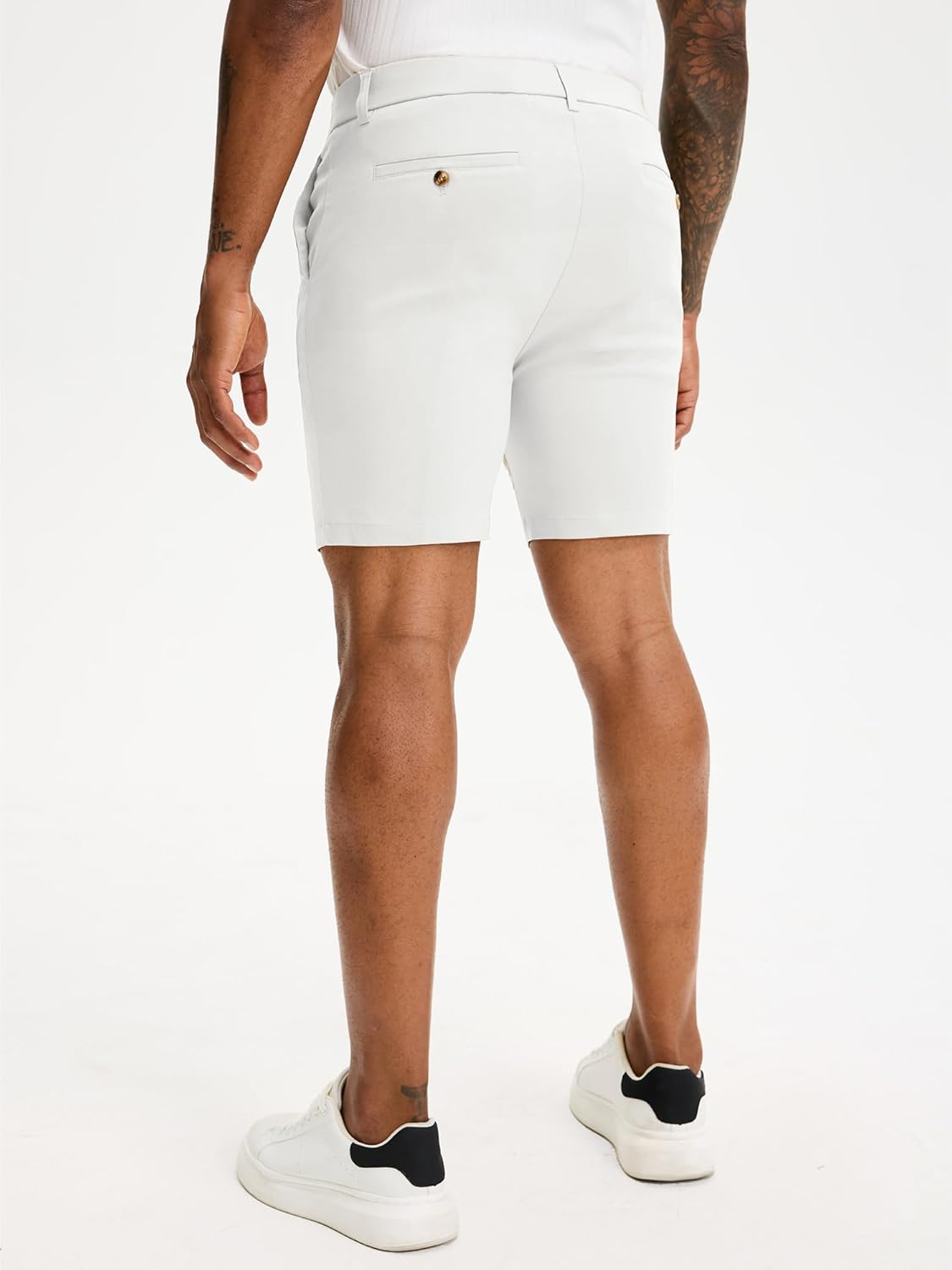 Comdecevis Men's Slim Fit 7" Inseam Chino Shorts - Stretch Skinny Dress Shorts for Work Casual - Image 4