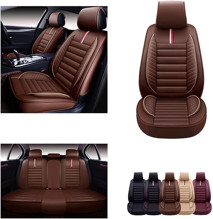 OASIS AUTO Car Seat Covers Premium Waterproof Faux Leather