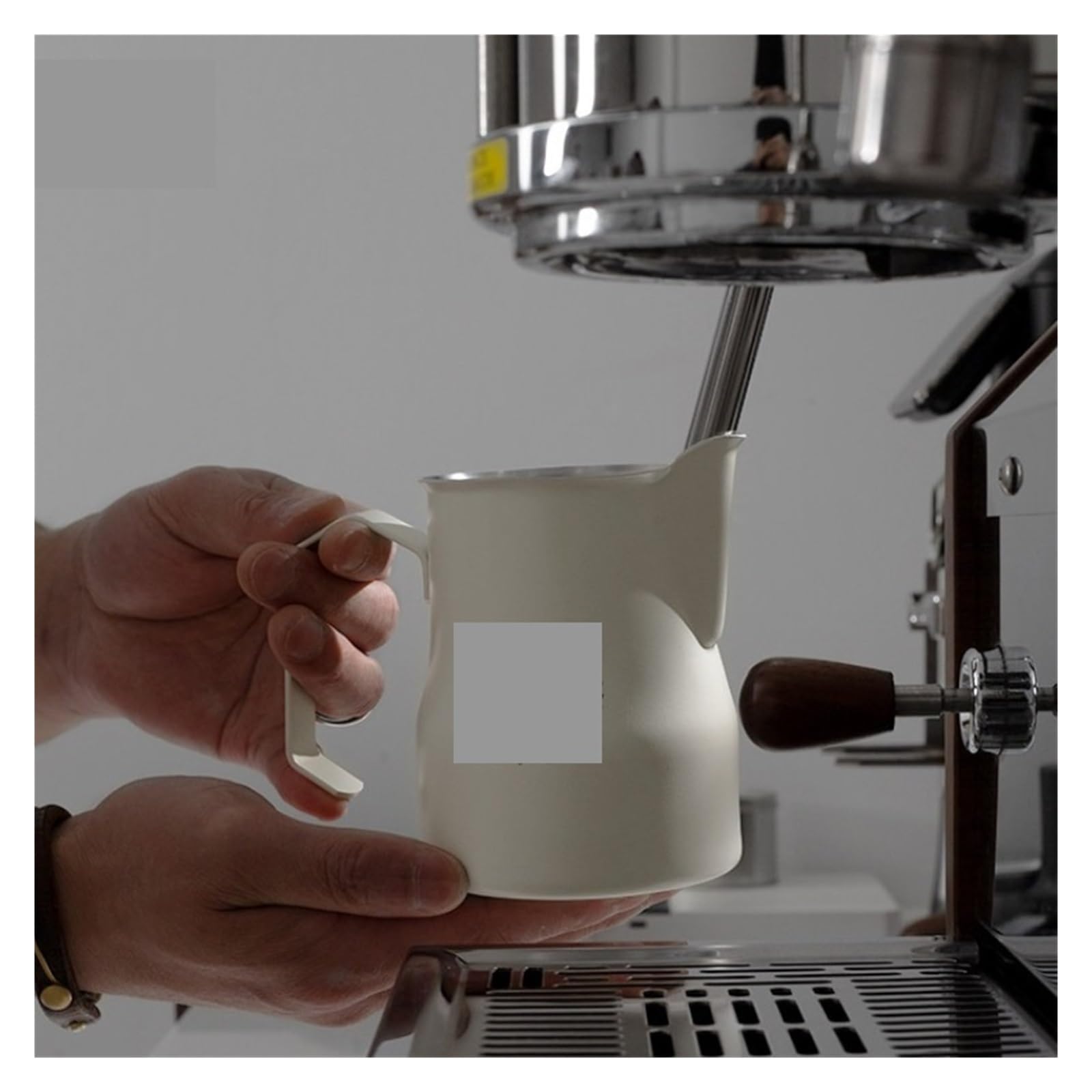 Jarra de leche 350/450ml, accesorios for café, jarra espuma expreso profesional Barista, Compatible con Latte Art(Light Blue 450ml)