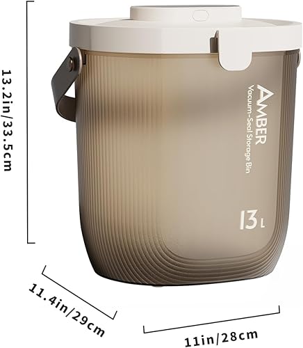 Miniatura 9 de VOOCOO Contenedor automático de comida para perros y gatos, contenedor de almacenamiento sellado al vacío de 16.5 libras, frescura de 30 días, tapa