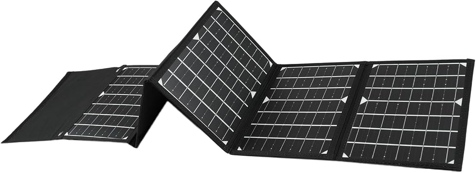 Ejoyous 50W Solar Panel Folding Bag, Portable Monocrystalline Silicon Solar Panel Suitcase for Outdoor Emergency Camping Hiking 40W