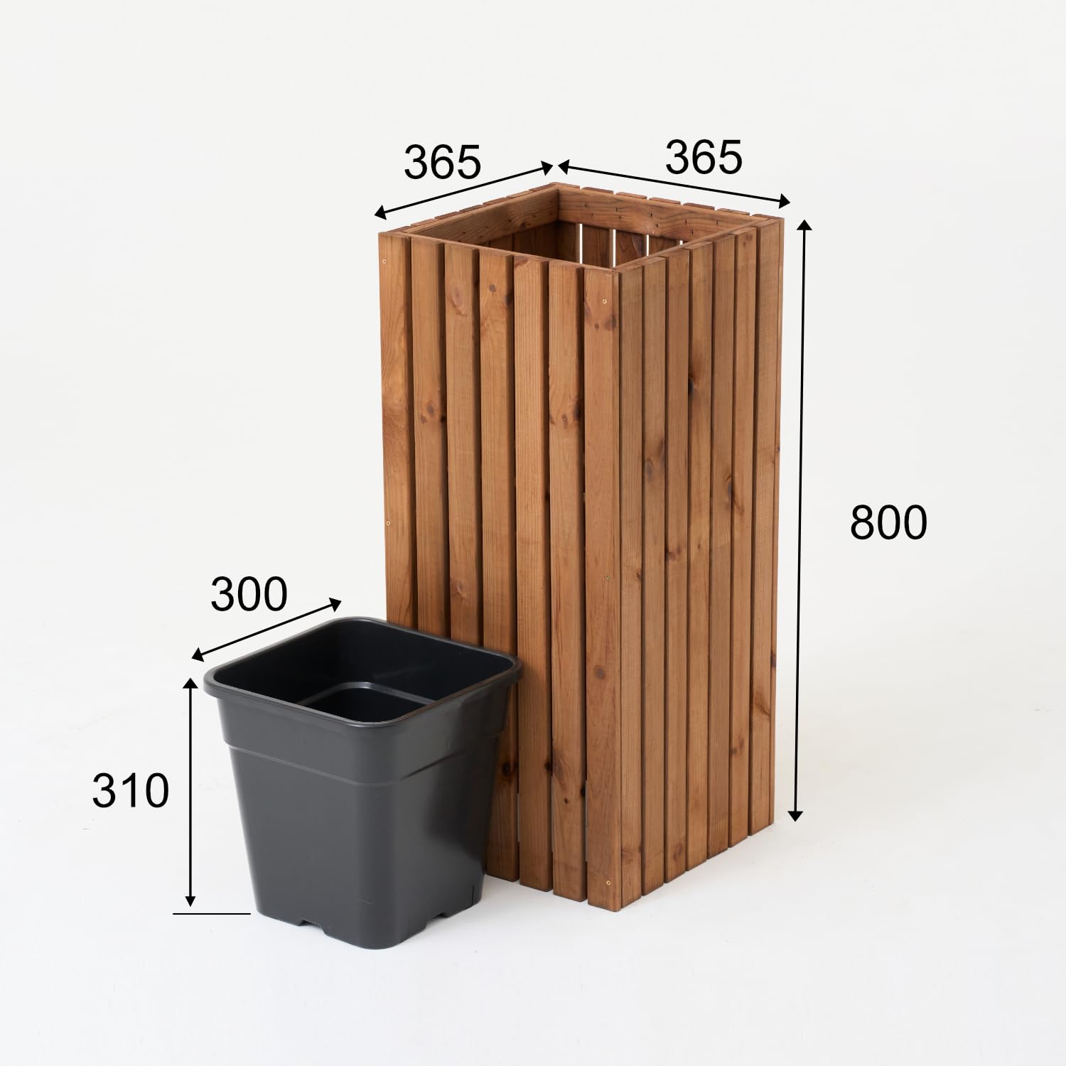 Macetero para Uso en Interiores y Exteriores, Maceta de Madera con Inserto de plástico para Plantas de 18 L, Maceta Cuadrada para balcón o Patio (36 x 36 Pulgadas de Alto, 80 cm)