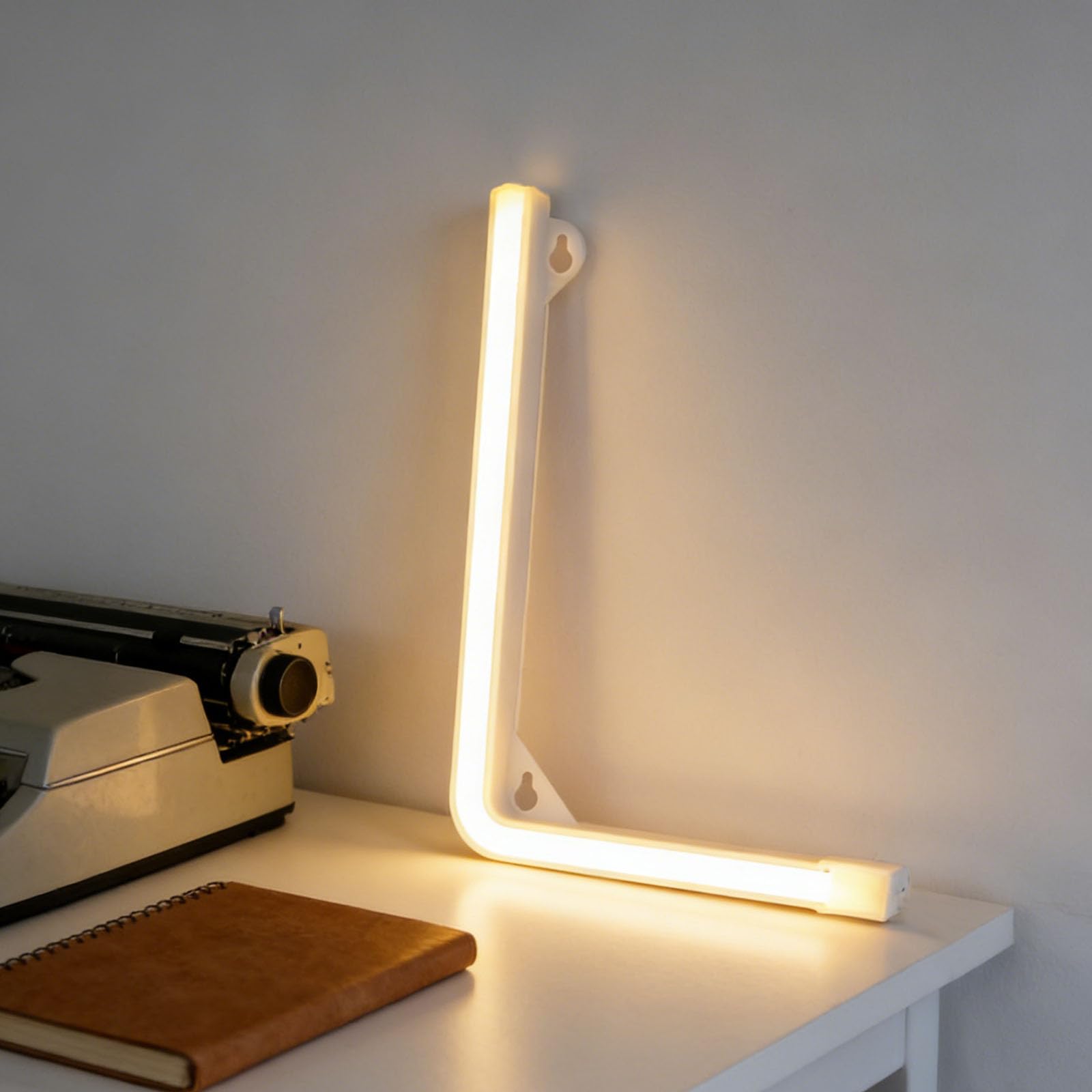 shulovehua LED Warm White Neon Letter Signs Night Light Battery or USB Operated LED Marquee Letters Neon Art Decorative Lights Wall Decor for Children Baby Room Christmas Wedding Party Decoration(L) — image 1