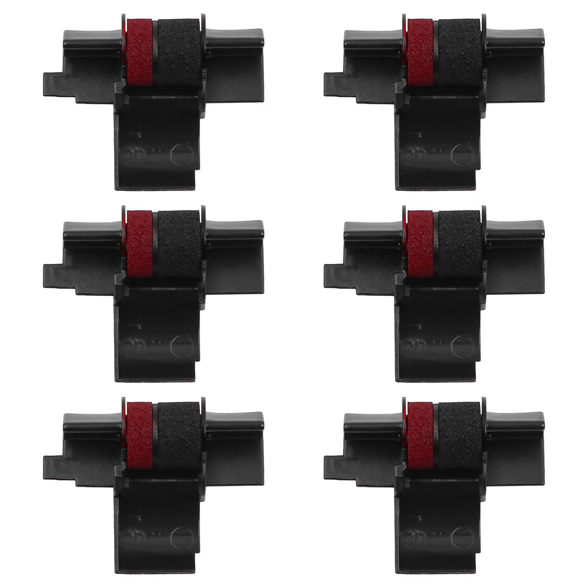 Pack of 6 Ink Roller for Casio IR40T Black and Red Two-Colour Ink Roller for CP13 / MP-12D / MP-120DH for Sharp EL-1750V EL-1801V Calculator