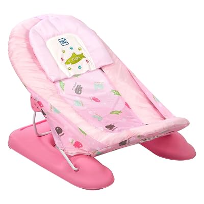 Mee Mee New Born Spacious Baby Bather Bath Chair For 0-12 Months | Easy Flat Folding, Washable Soft Mesh Large Seat And 