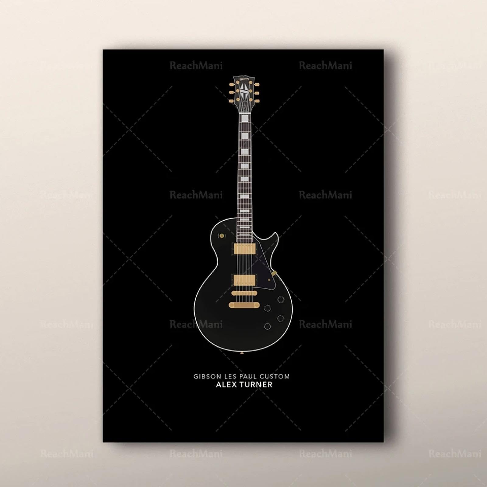 MAIMANG Poster musicali, stampe musicali, pop art, arte murale, arredamento per la casa, poster di chitarra con cornice 50x90cm