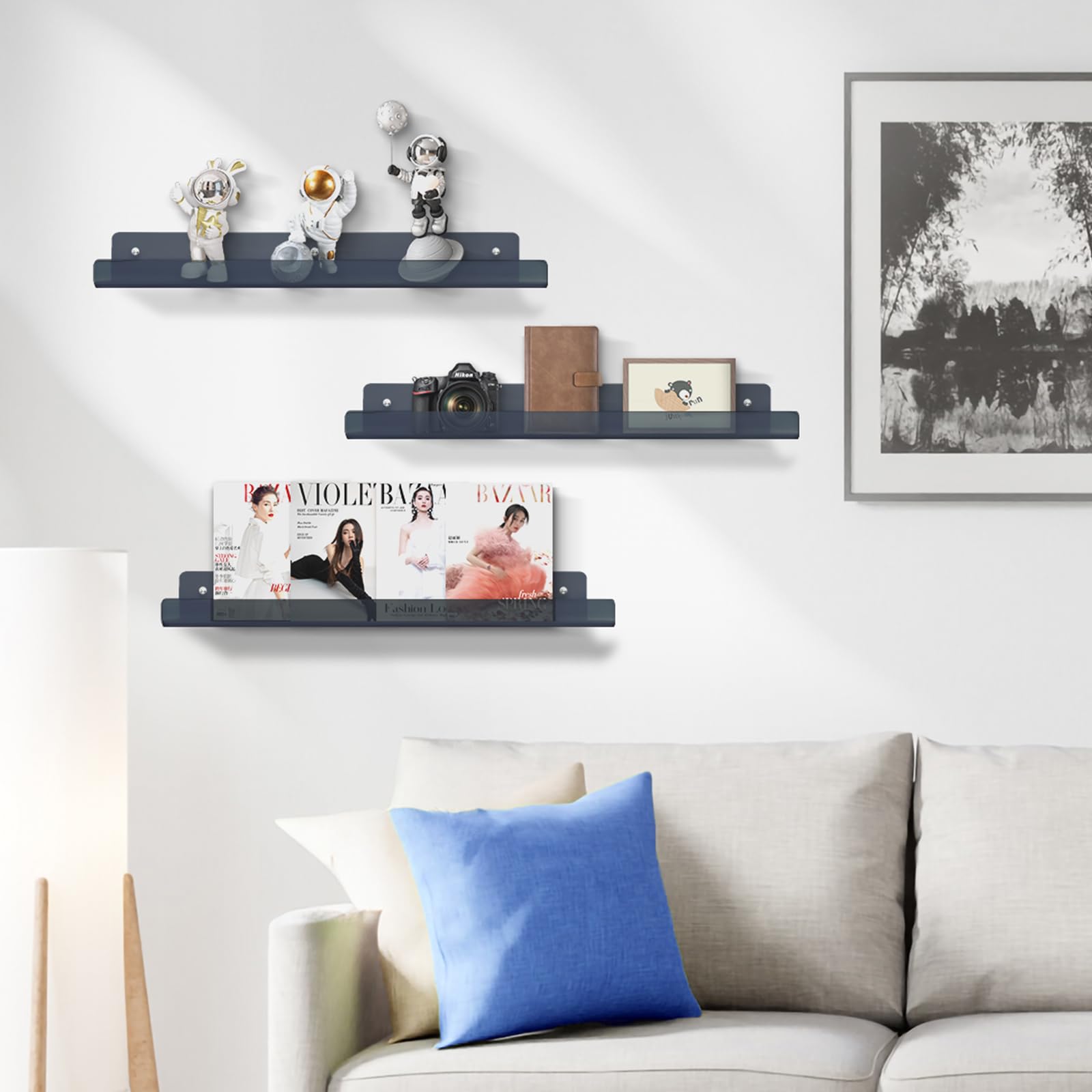 Estantes De Acrílico Transparente De 11.5 Pulgadas, 34 Pulgadas De