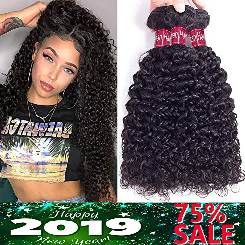 Brazilian Curly Hair 3 Bundles(16 18 20 total 300g) Virgin Kinky Curly Hair Weave 8A Unprocessed Human Hair Bundles Natural Color