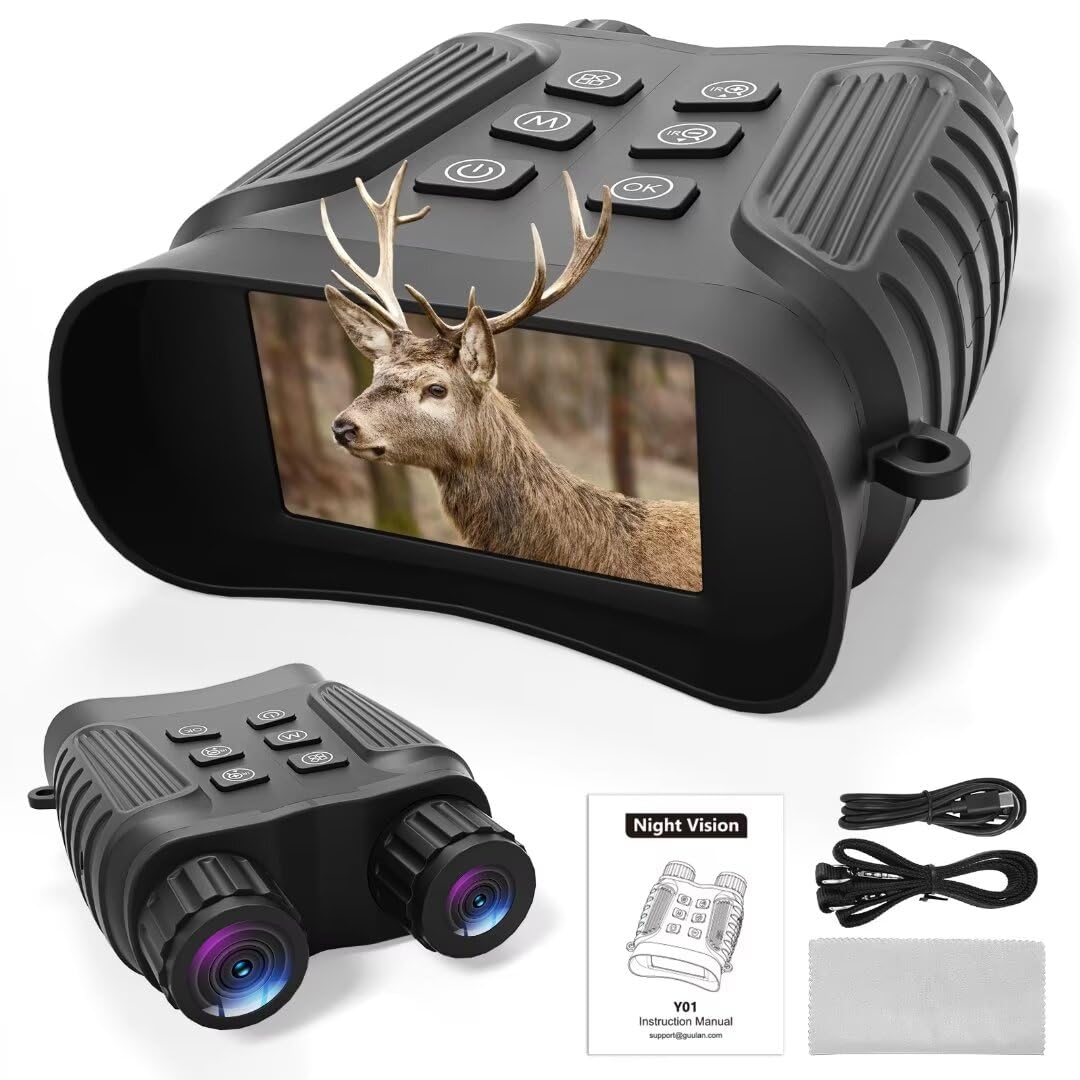 Night Vision Goggles - 4K Night Vision Binoculars for Adults, 3inch HD Screen Infrared Binoculars with 32GB TF Card