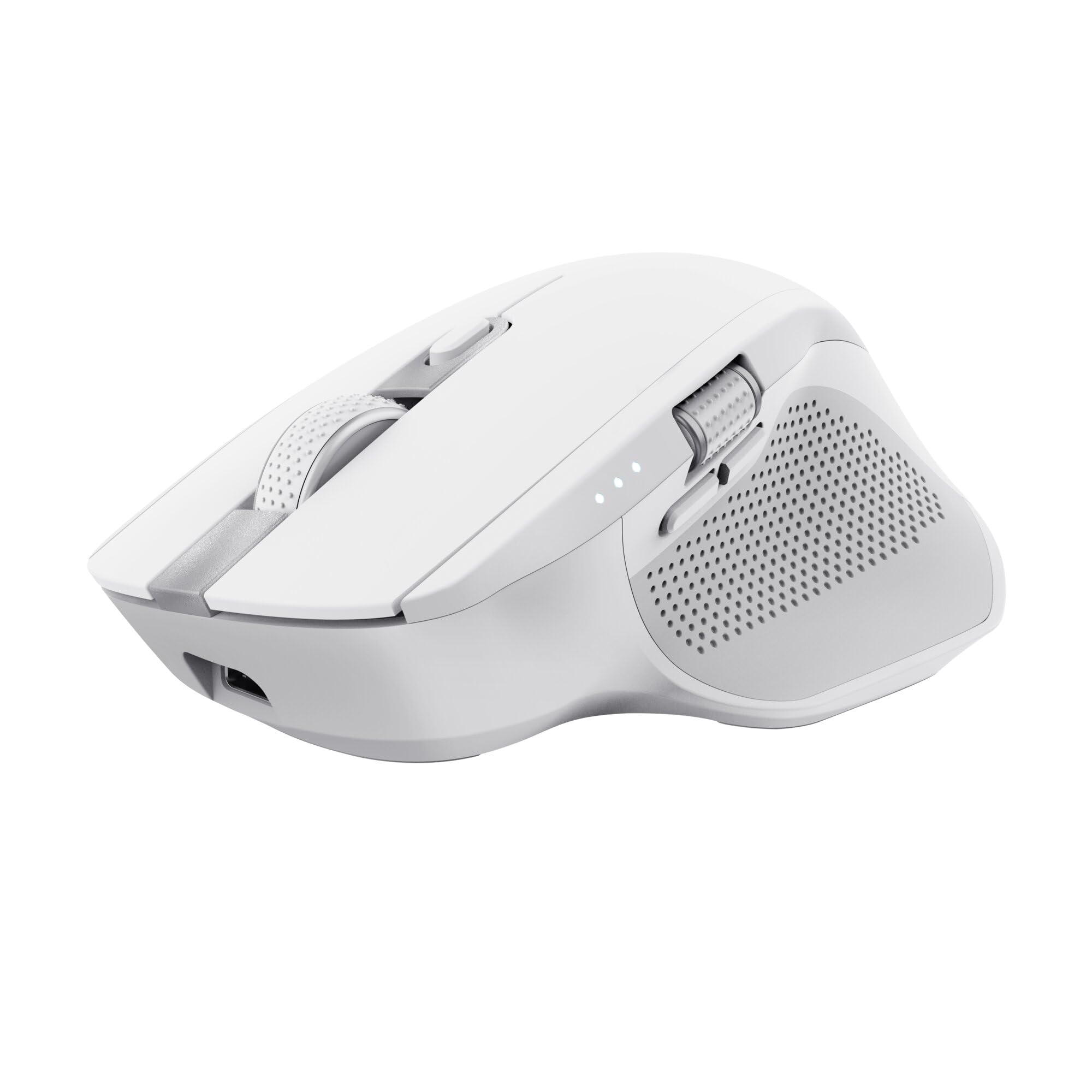 Trust Ozaa+ Multidevice Wireless Mouse Bluetooth + 2.4GHz, Programmable Silent Mouse, Side Scroll Wheel, 60% Recycled Plastics, Rechargeable Bluetooth Mouse for Laptop PC Computer Mac - White
