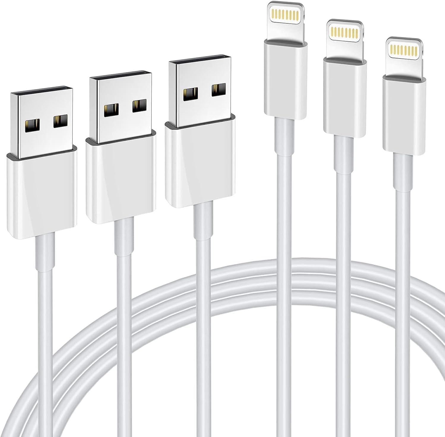 3Pack iPhone Charger Apple MFi Certified, Lightning Cable 3FT Compatible with iPhone 12 Mini Pro Max SE 11 Xs Max XR X 8 7 6 Plus 5S iPad Pro Airpods
