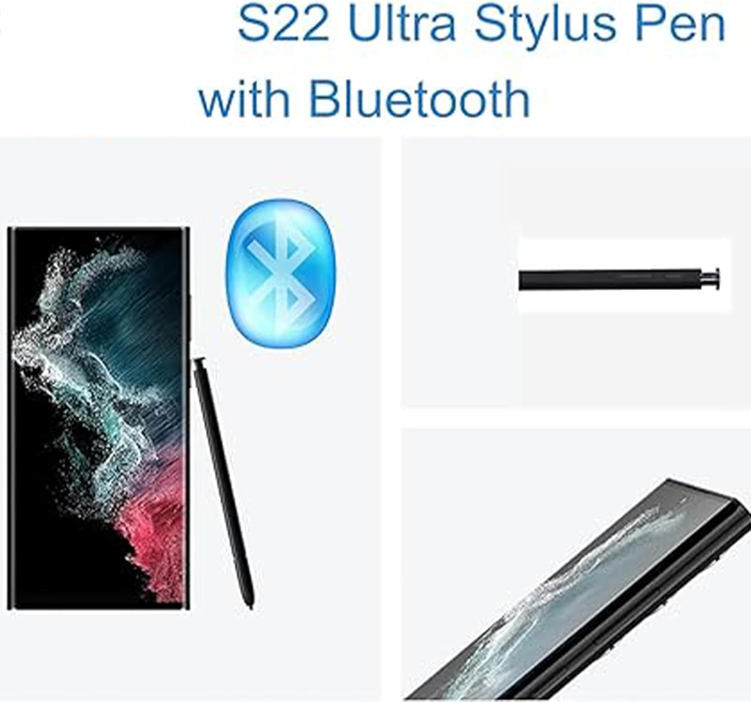 S22 Ultra S Pen (WithBluetooth) Replacement for Samsung Galaxy S22 Ultra 5G All Versions Touch Stylus Pen (Phantom Black)
