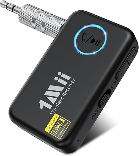 Miniatura 9 de 1Mii Receptor de música Bluetooth 5.3 para estéreo de coche/hogar, adaptador Bluetooth auxiliar para automóvil con control de volumen, soporta