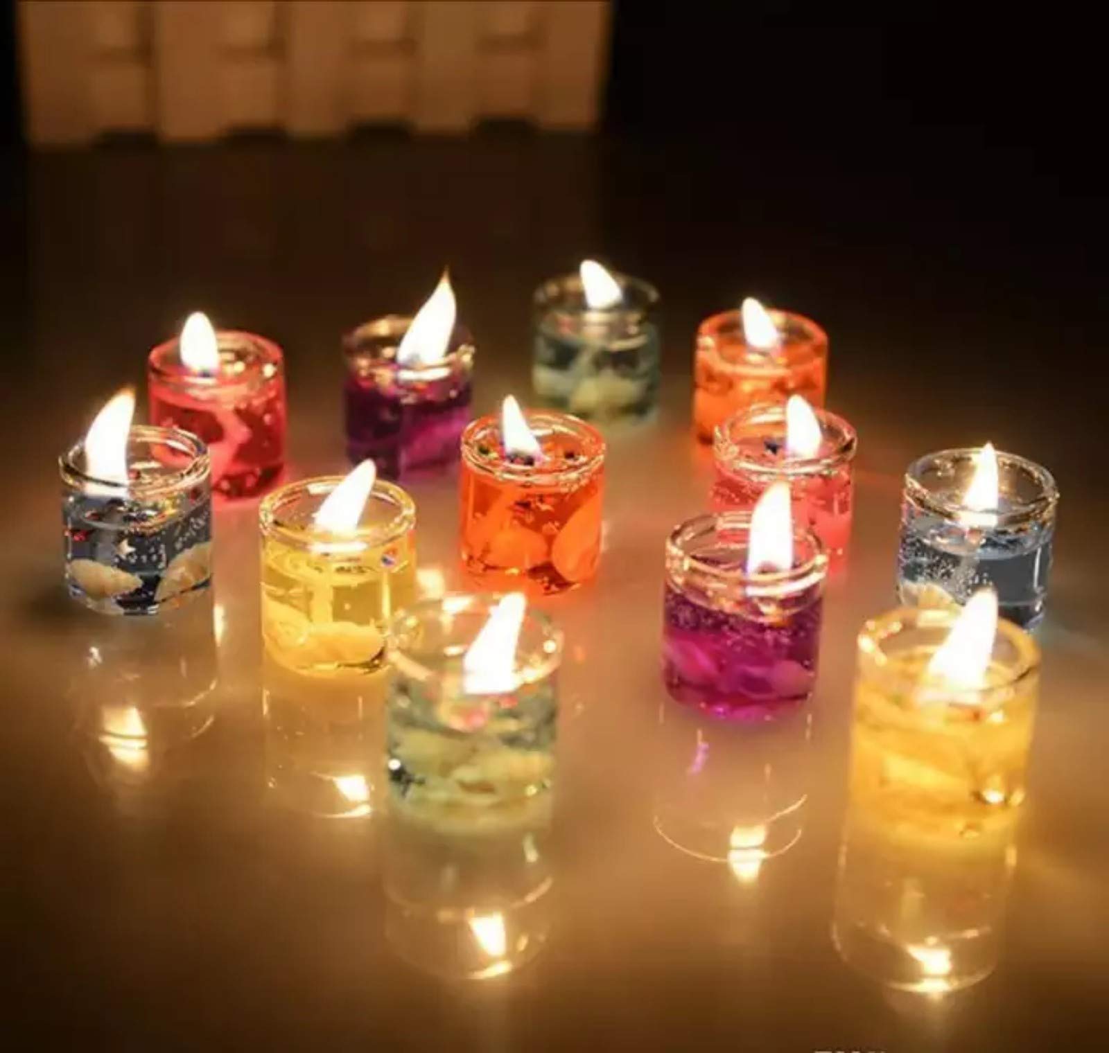 Pack Of 24 Smokeless Decorated Glass Candles/Tealight/Diya Filled With Jelly& For Party,Festivals, Diwali,Weddings (Small) Candle (Multicolor, Pack Of 1), Unscented (B08KLG4RWD) Amazon Price History, Amazon Price Tracker