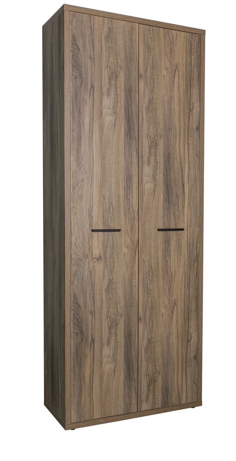 Composad | Mobile Contenitore della Linea DAVINCI BRERA con 2 Ante, Libreria, Mobile Archivio Portadocumenti, (LxAxP) 81,60x217,50x35,70 cm, Noce, Studio, Ufficio, Made in Italy