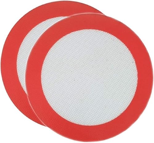 Juego de 2 alfombrillas de silicona redondas antiadherentes de alta calidad de 8.5 pulgadas de diámetro, perfectas para bandejas redondas de 9