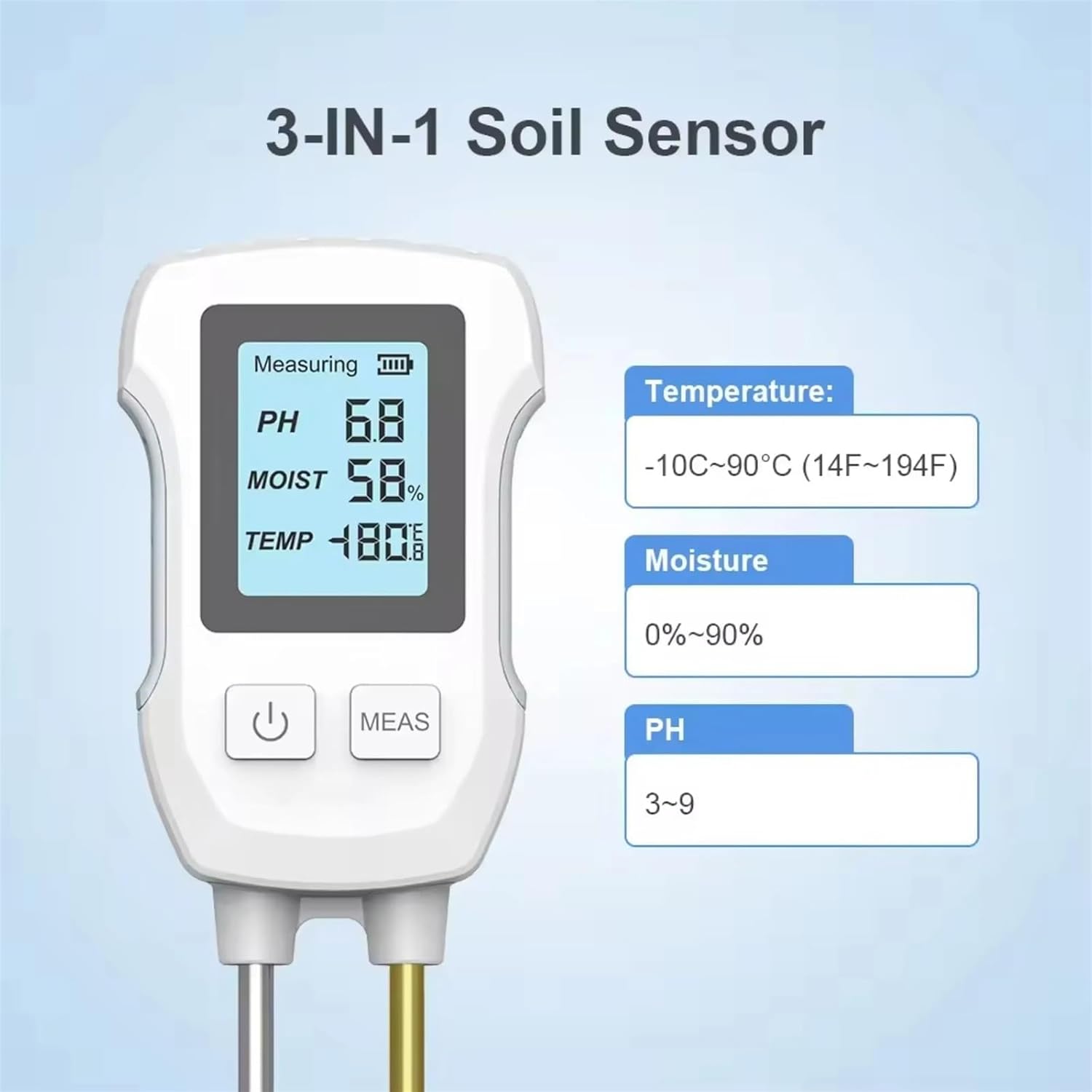 High Precision Soil Tester Portable Soil PH Detector Garden PH Meter Plant Soil Hygrometer