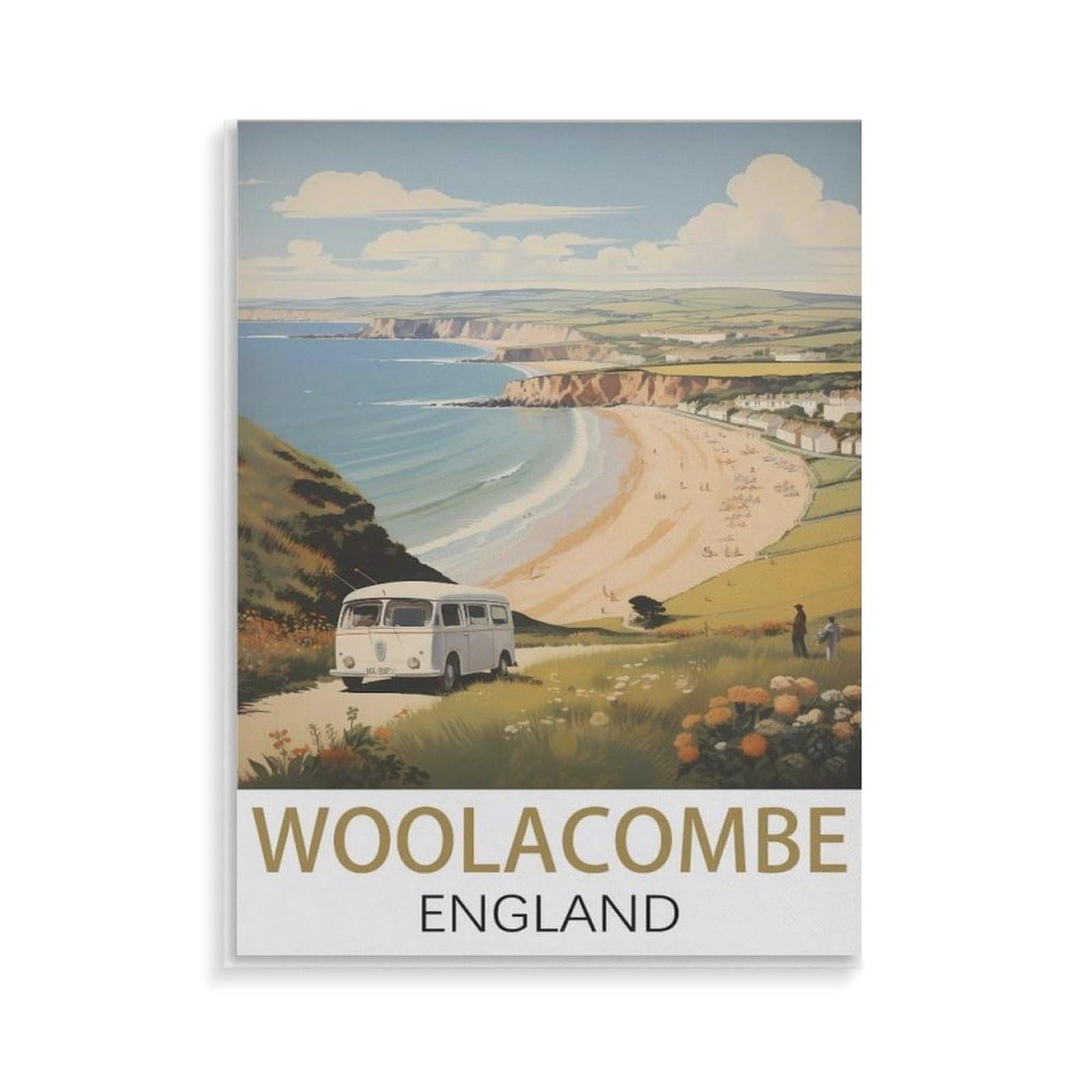 Xjufw A-13 Paint By Numbers Kits For Adults, Painting By Number Kits On Canvas,Woolacombe England Without Frame Diy Color Oil Painting Paints,Home Wall Decor，20X30cm(Aa-1260