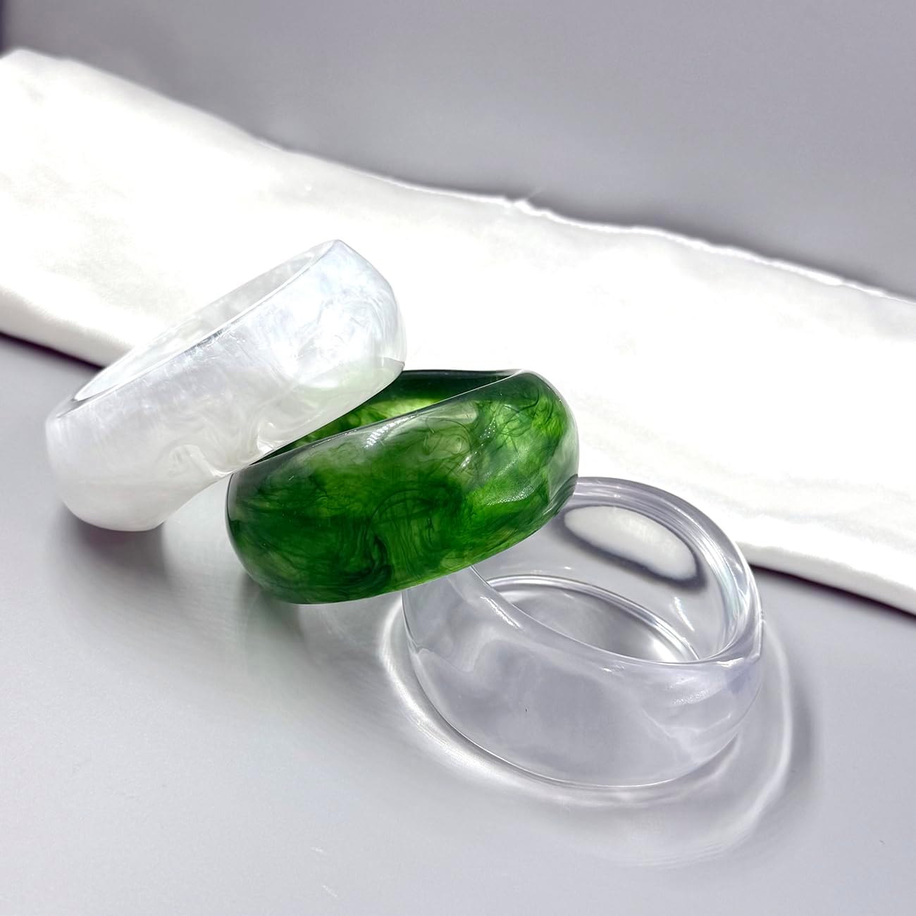 Colorful Chunky Resin Bangle Bracelet Set for Women Geometric Acrylic Big Cuff Bracelets Punk Thick Wide Statement Bangle Bracelets for Women Resin Jewelry - Image 5