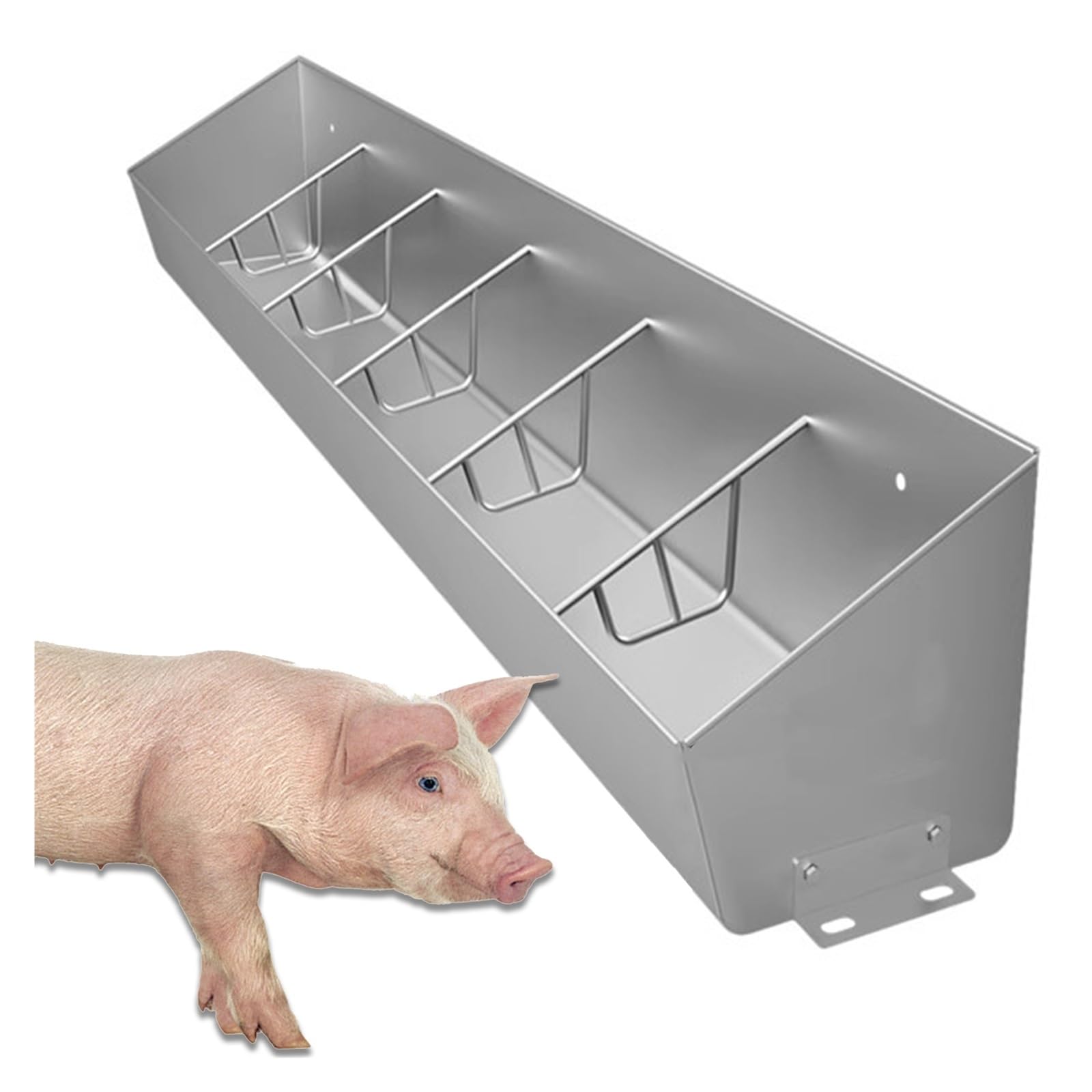 Mangiatoia per Bestiame, mangiatoia per maiali in Acciaio Inossidabile, mangiatoia per Bestiame di Grande capacità per Cavalli, Pecore, maiali, fattorie/recinti per Pecore/divisorio per mang