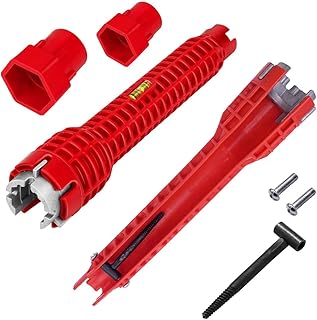 NIHESIM 8-in-1 Faucet Wrench Tool, Water Pipe Spanner, Multifunctional Basin Wrench, Sink Faucet Installer Repair Tool, Double Head Sink Installer Tool for Toilet Bowl Sink Bathroom Kitchen Plumbing