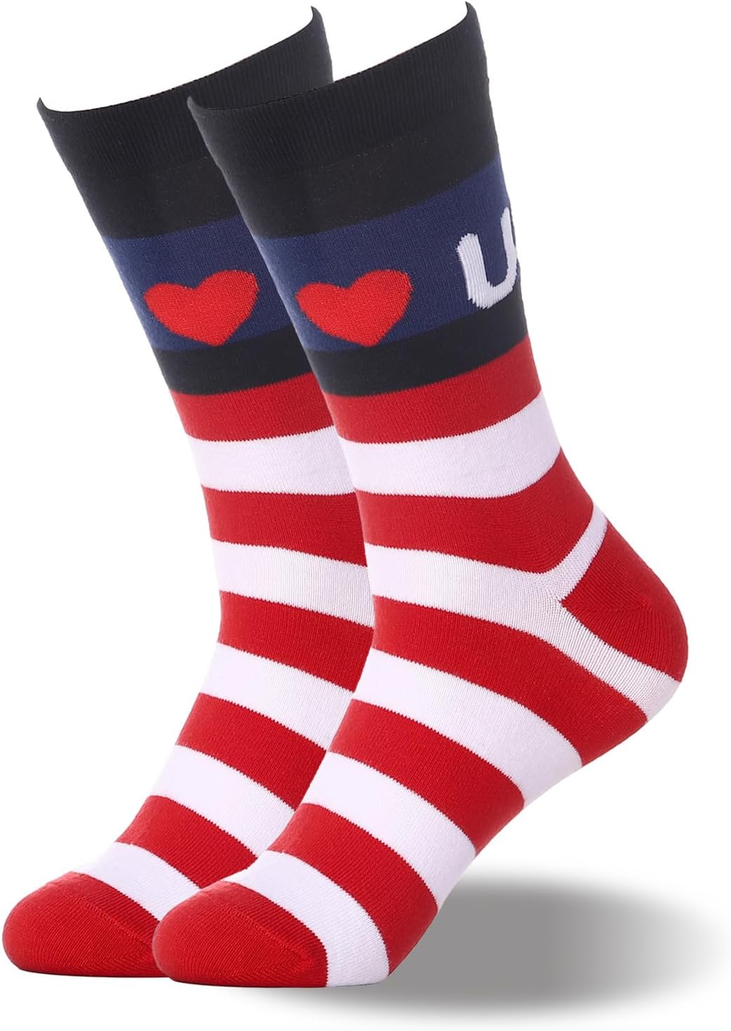 American Flag Novetly Mens Dress Socks Funny Crazy Business Wedding Crew Socks