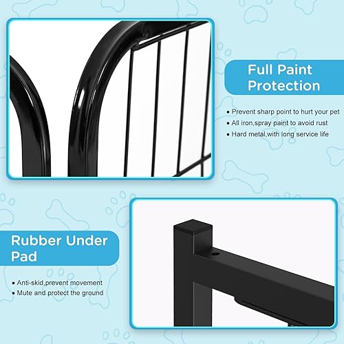 Vista 64 de BestPet - Corralito de 24/32/40 pulgadas de altura para perros de todos los tamaños, 8/16/24/32 paneles, para ejercicio al aire libre, con puertas