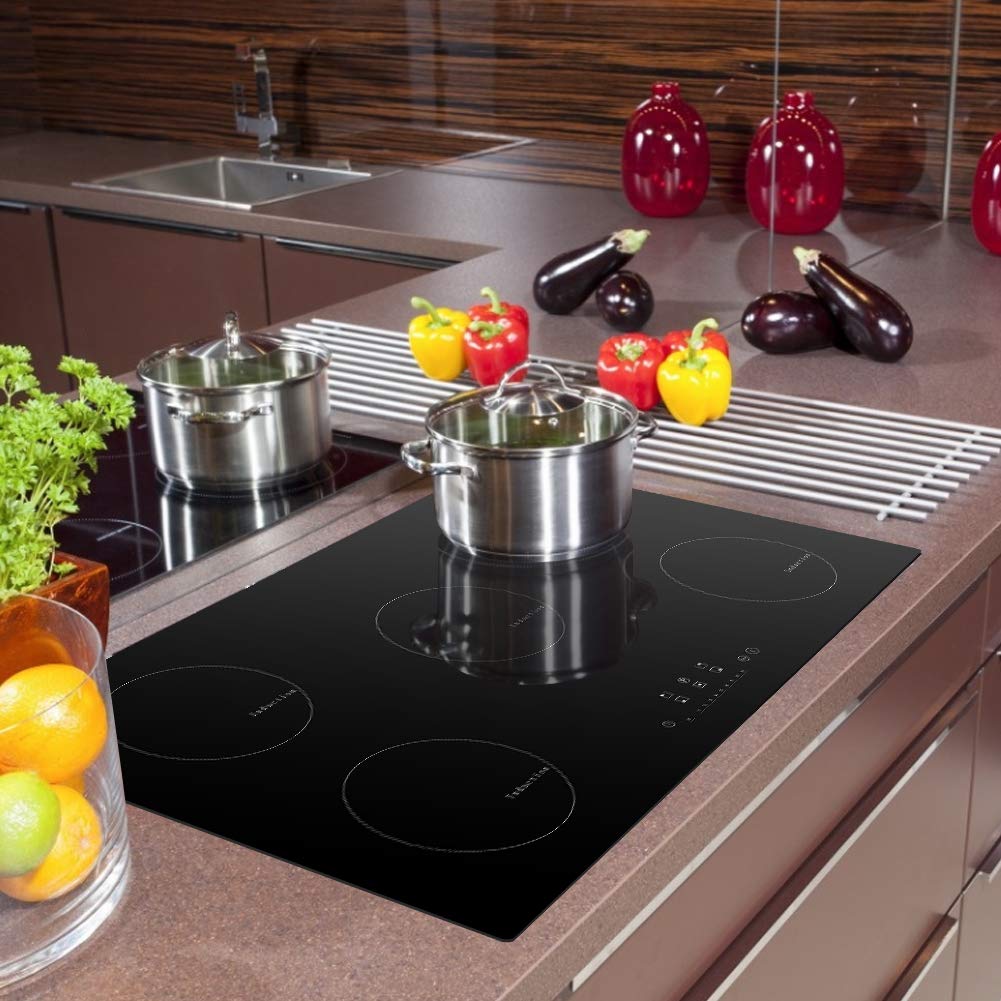 Piano Cottura Induzione, Piano Cottura Incorporato in Vetroceramica Integrato Con Sensore Controllo Touch, Nero (9300W - 5 Fuochi - 90CM)