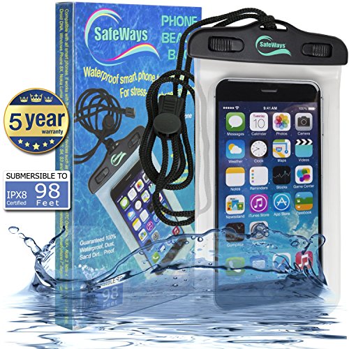 100% Waterproof Transparent Seal Phone Case for Men & Women - Compatible with All iPhone, Samsung, HTC, Sony, Nokia Models & All Cellphones/Tablets/iPods/Cameras Up to 7-Inch