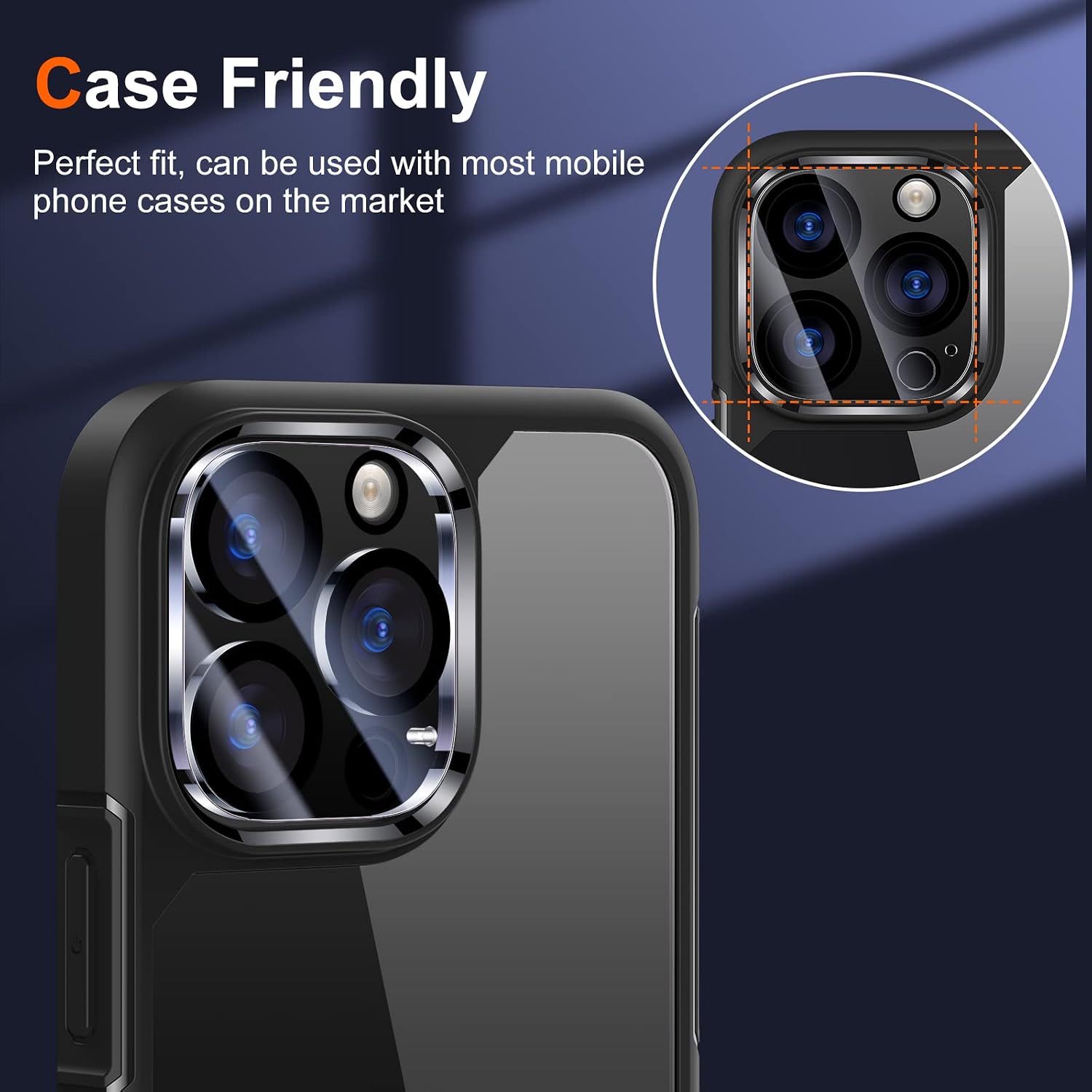 UniqueMe 3 Pack for iPhone 13 Pro/13 Pro Max Camera Lens Protector-Clear | Tempered Glass, Case Friendly, New version, Scratch-Resistant, Easy Installation