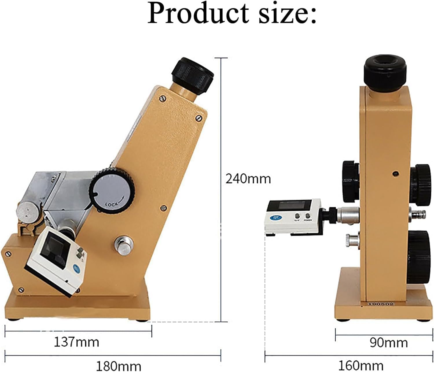 Abbe Monokular-Refraktometer, Digitales Labor-Refraktometer, mit Digitalanzeige, Messbereich 1.300-1.700nD und 0-95% Brix-Messung, ± 0.0002 Genauigkeit, für Labor, Erdölindustrie, Wissenschaftliche Au