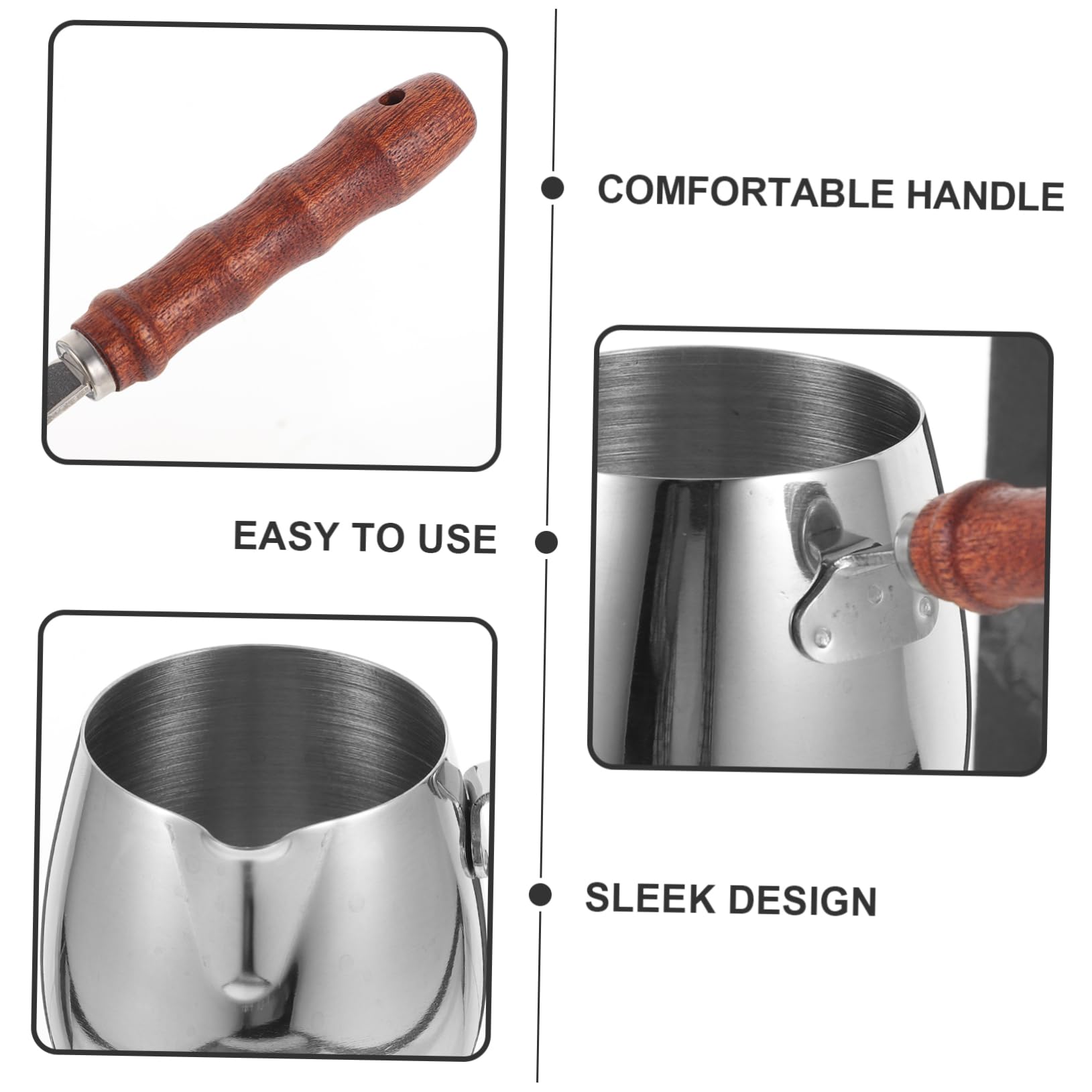 COLLBATH Stainless Steel Steaming Pitcher with Handle Espresso Frothing Jug for Latte Art for Beginners and Enthusiasts Stylish Kitchen Tool