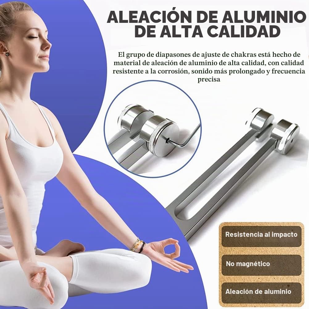 de horquillas de afinación, 128 Hz, 256 Hz, 512 Hz, perfectos para la curación, terapia de sonido, sarga, mente y