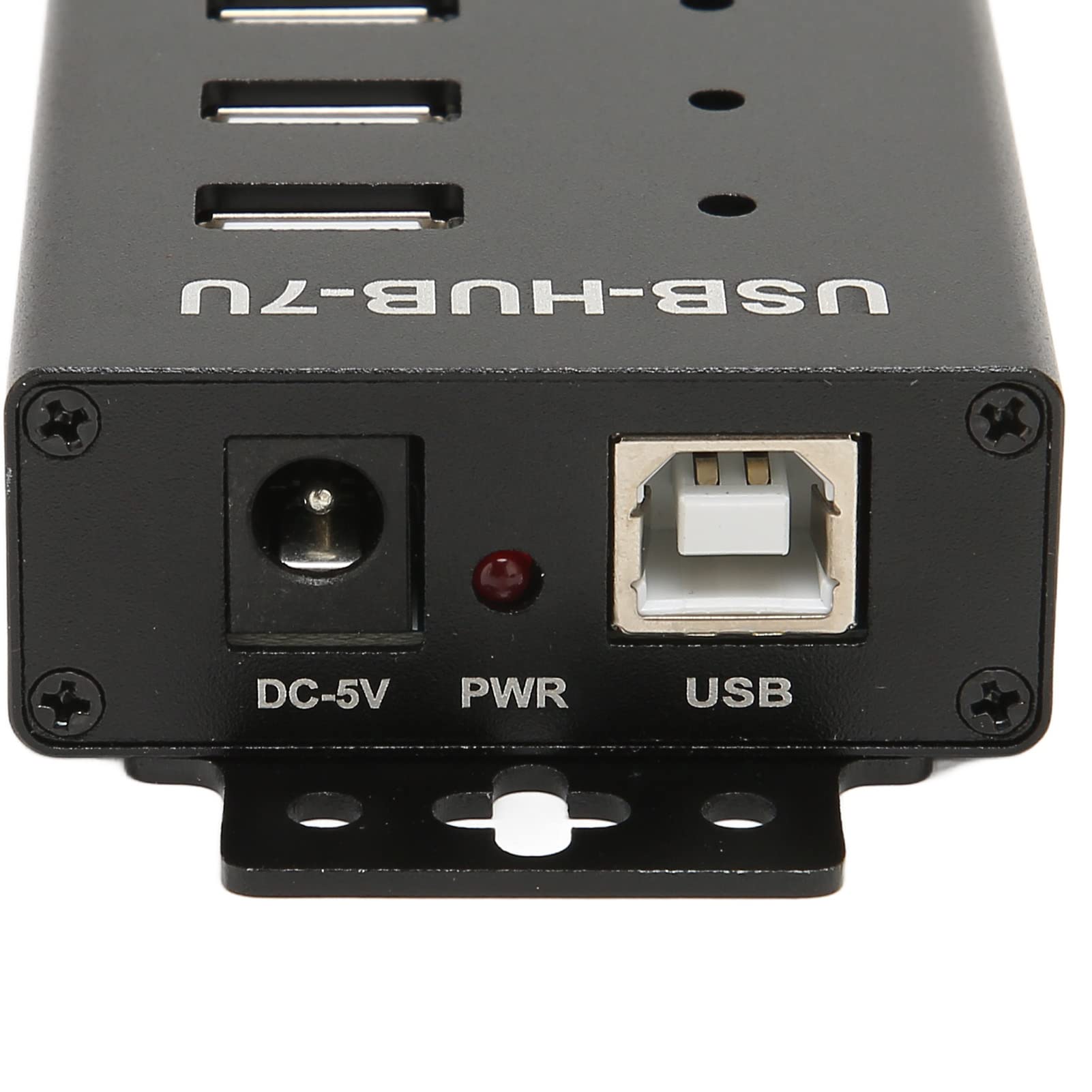 Concentrador USB 2.0 de 7 Puertos, Concentrador USB a Industrial de Metal con Protección ESD, Concentrador USB 2.0 Expandido de Alta Velocidad de 7 Puertos de Grado Industrial, Riel DIN, Montaje(EU)