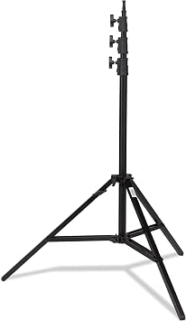 Kupo Baby Kit Stand with Square Legs, Heavy Duty Aluminum Stand, Max Height 13, Supports 22lbs, Leveling Leg for Uneven Surfaces, Silver KS140611