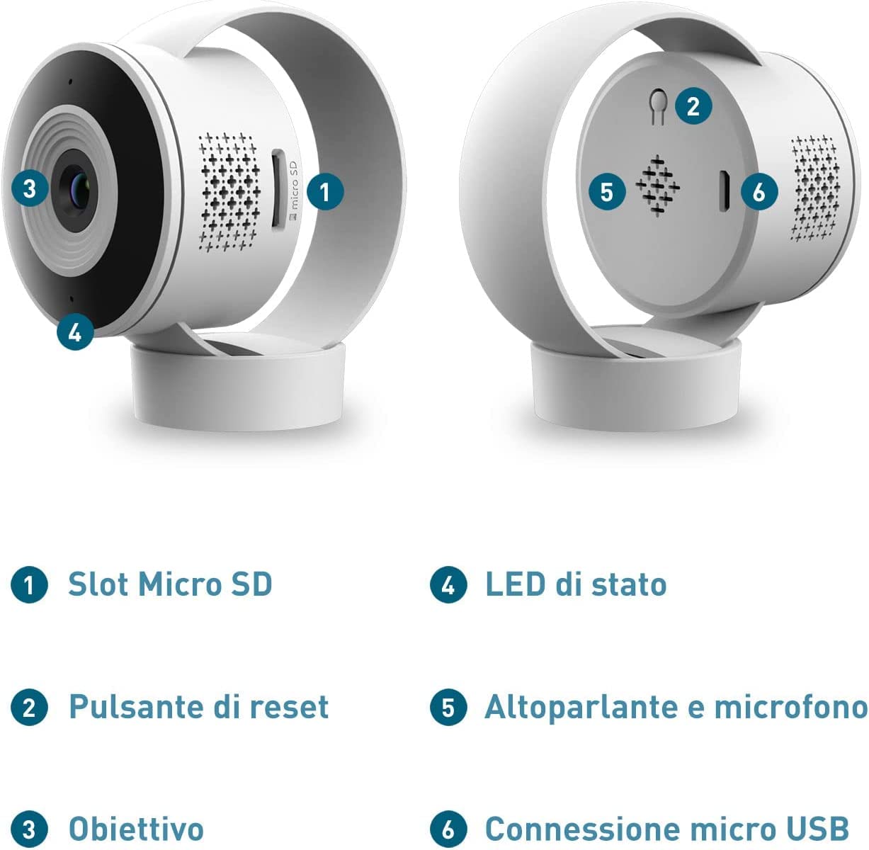 PetTec® Cam Lite - Telecamera per animali domestici Telecamera per cani con app [SENZA ABBONAMENTO] - Telecamera per gatti e cani a casa con rilevamento del movimento e funzione di visione notturna