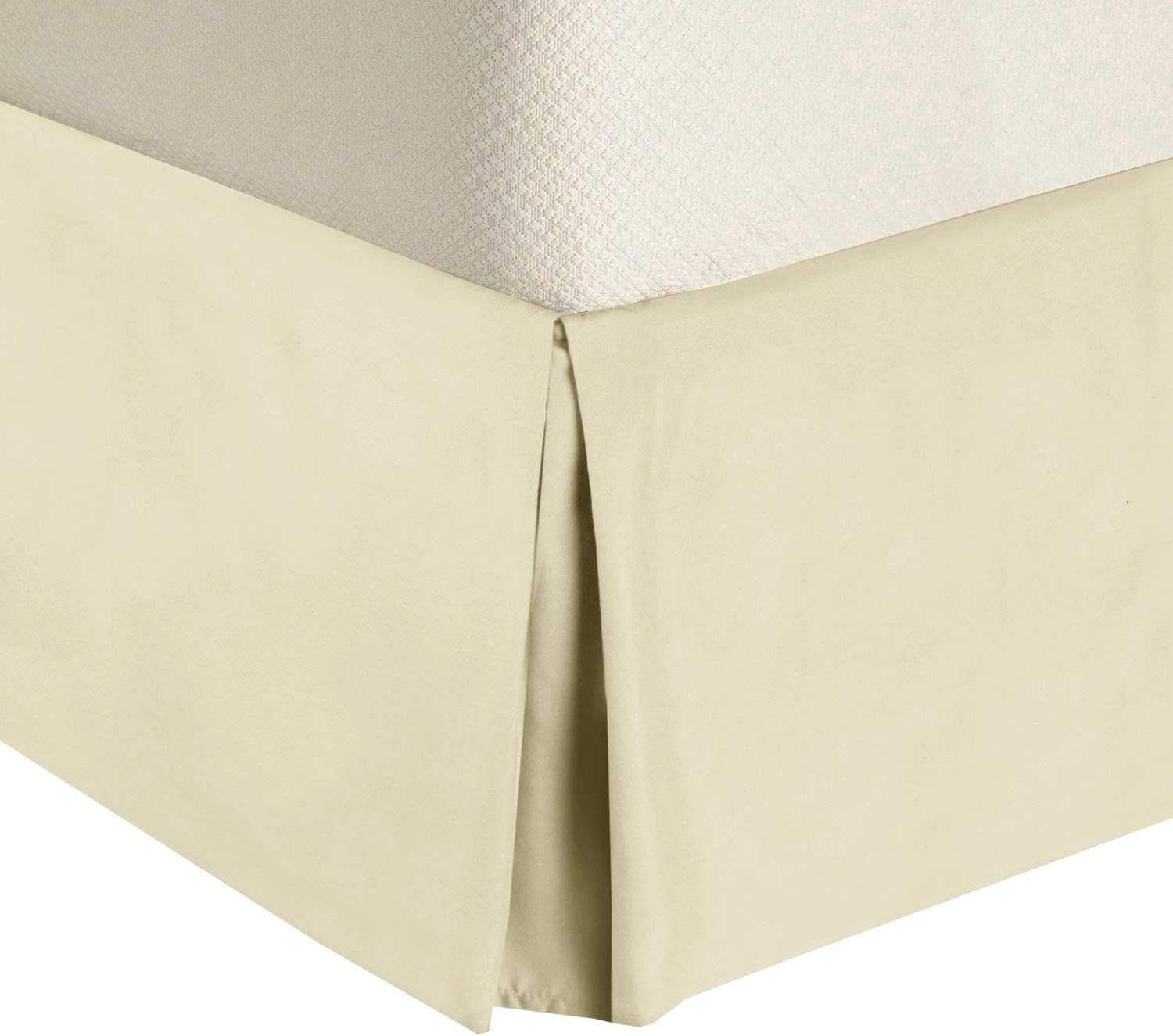 Royal Tradition Solid 300 Thread Count, 100-Percent Cotton Queen Pleated Tailored with 15-Inch Drop and Split Corners Bed Skirt, Blue