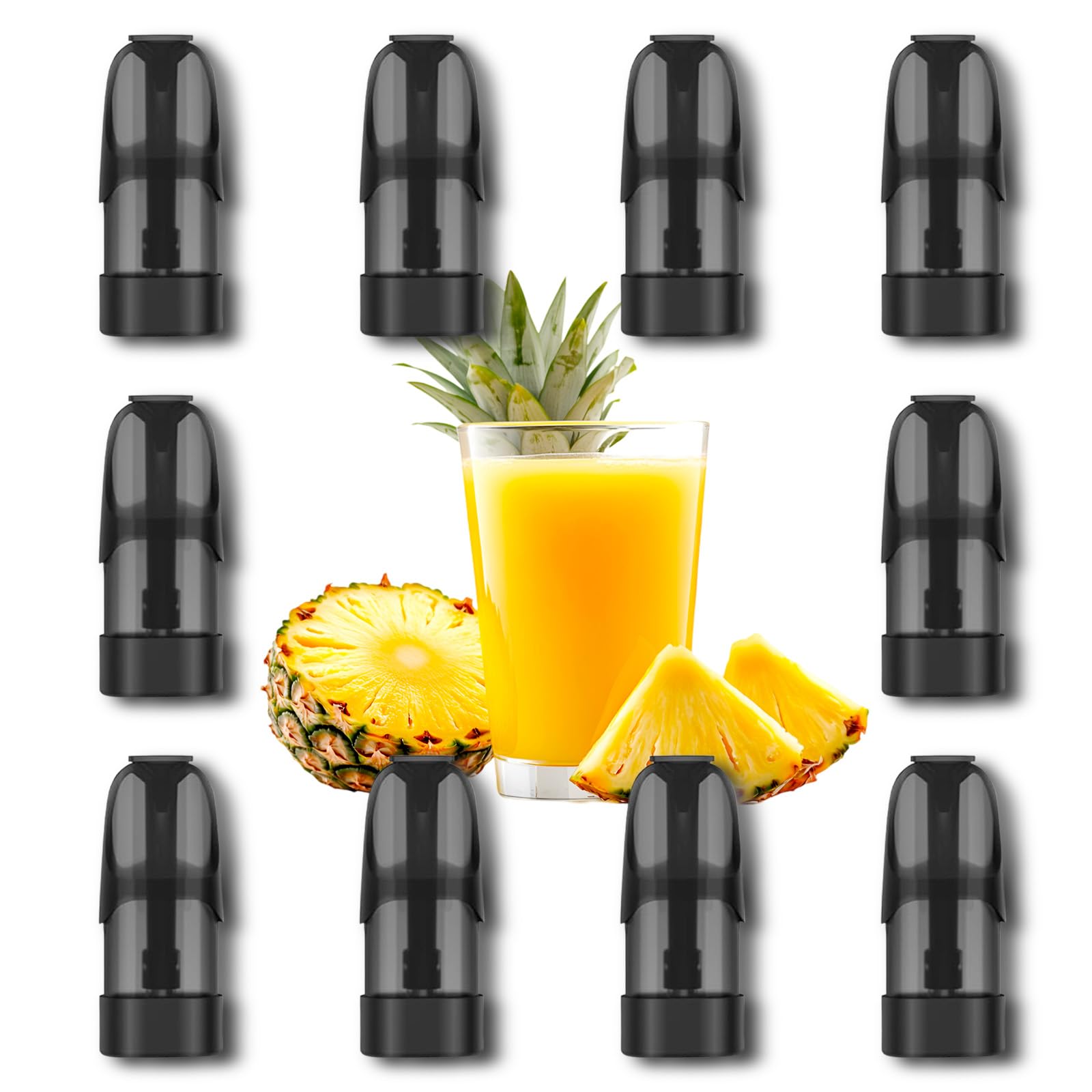 AURAVAP Dr.Vape Model3互換用ドクターベイプモデル3 カートリッジ ドクターベイプ３リキッドポッド POD カートリッジ 強烈スロートヒット 次世代 日本製 (10個, パイナップル)