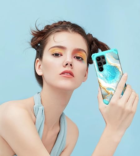 Miniatura 8 de Hocase para Galaxy S23 Ultra Funda, Funda Protectora de Dos Capas Híbrida de Plástico Duro Resistente a Golpes + Goma de Silicona Suave para Samsung