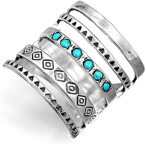 Vista 5 de PULABO - Anillo de plata para mujer, hecho a mano, tallado, joyería de regalo, conveniente