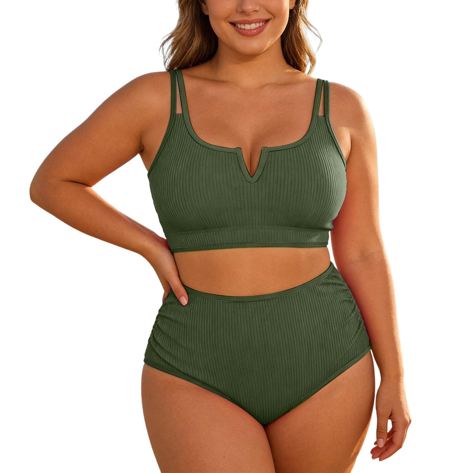 Conjuntos De Bikini Push Up con Relleno Estampado Moda Sexy Bañador Tankini Básico Braga Alta Material Deportivo Elástico Ideal para Fiestas Playeras