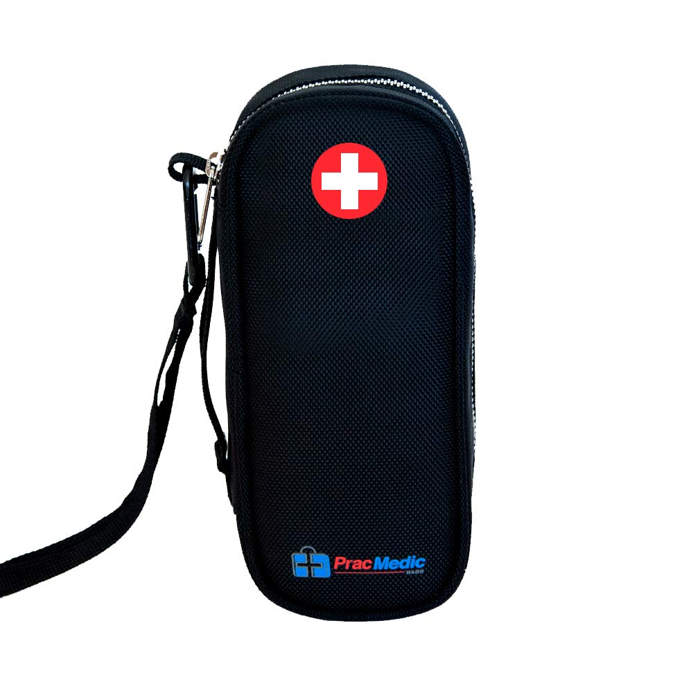 PracMedic Bags Epipen Carry Case– Insulated Epi Pens Carrying Case for Epipens, Auvi-Q, Inhaler, Allergy Medication & Diabetes Supply– Durable Emergency Medical Pouch for Travel (Black)