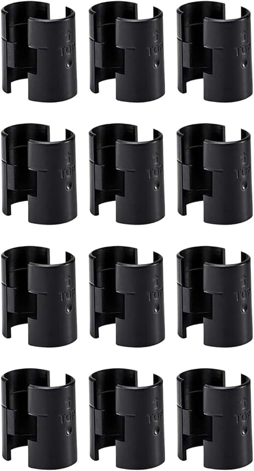 24 Pcs Wire Shelf Clips for 3/4" Post - 12 Pairs of Wire Rack Lock Clip Replacements for Metal Shelving Sleeves System, Plastic Parts for Stability and Layer Spacing Adjustment
