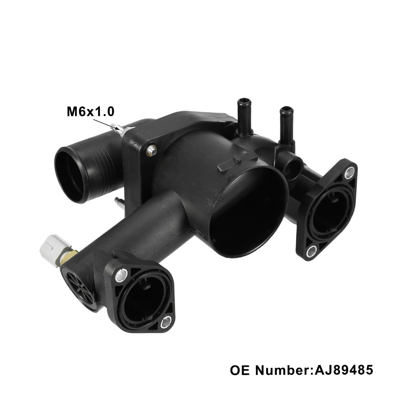 Compatible con Jaguar XK8 2003 2004 2005 2006 AJ89486 Conjunto de Carcasa de termostato de Control de Flujo de refrigerante del Motor con Sensor de Temperatura