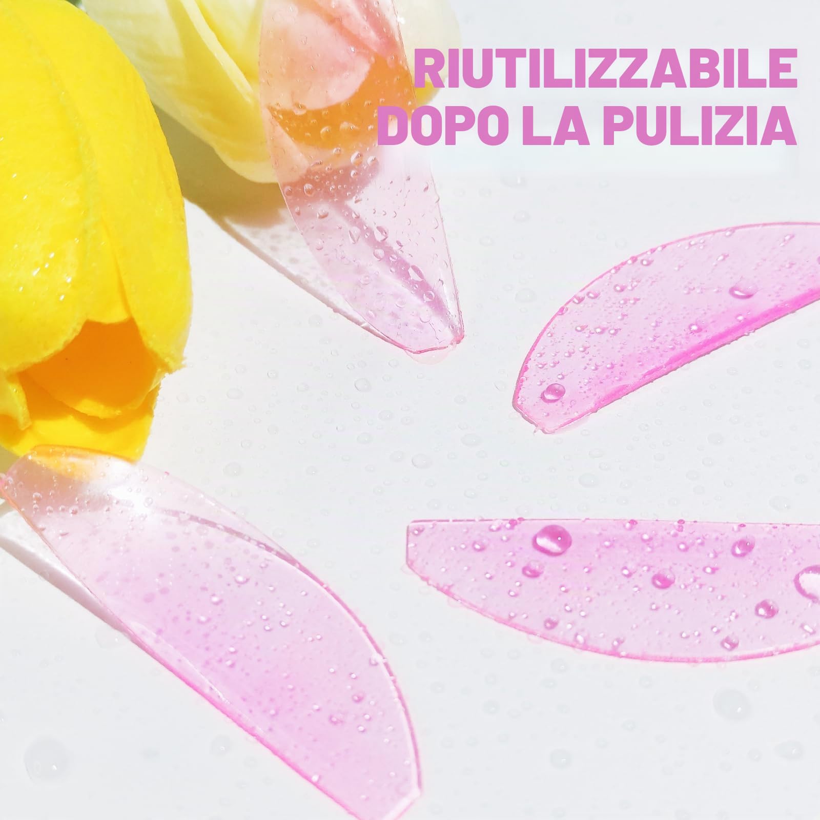 Bigodini Laminazione Ciglia, Bigodino per Ciglia Perm Pad, Solo per la Fase di Perm n. 1, Ultra Sottile e Appiccicosa, Molteplici Usi per il Salone (Rosa)