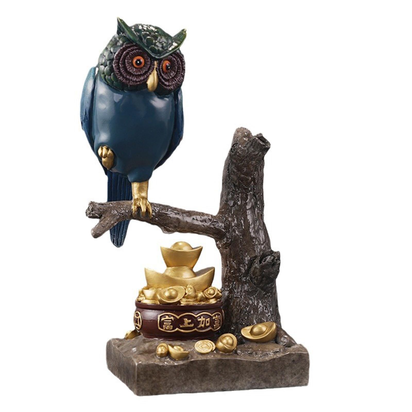 Kolorowa miedziana figurka sowy Rzeźba mądrości bogactwa Feng Shui