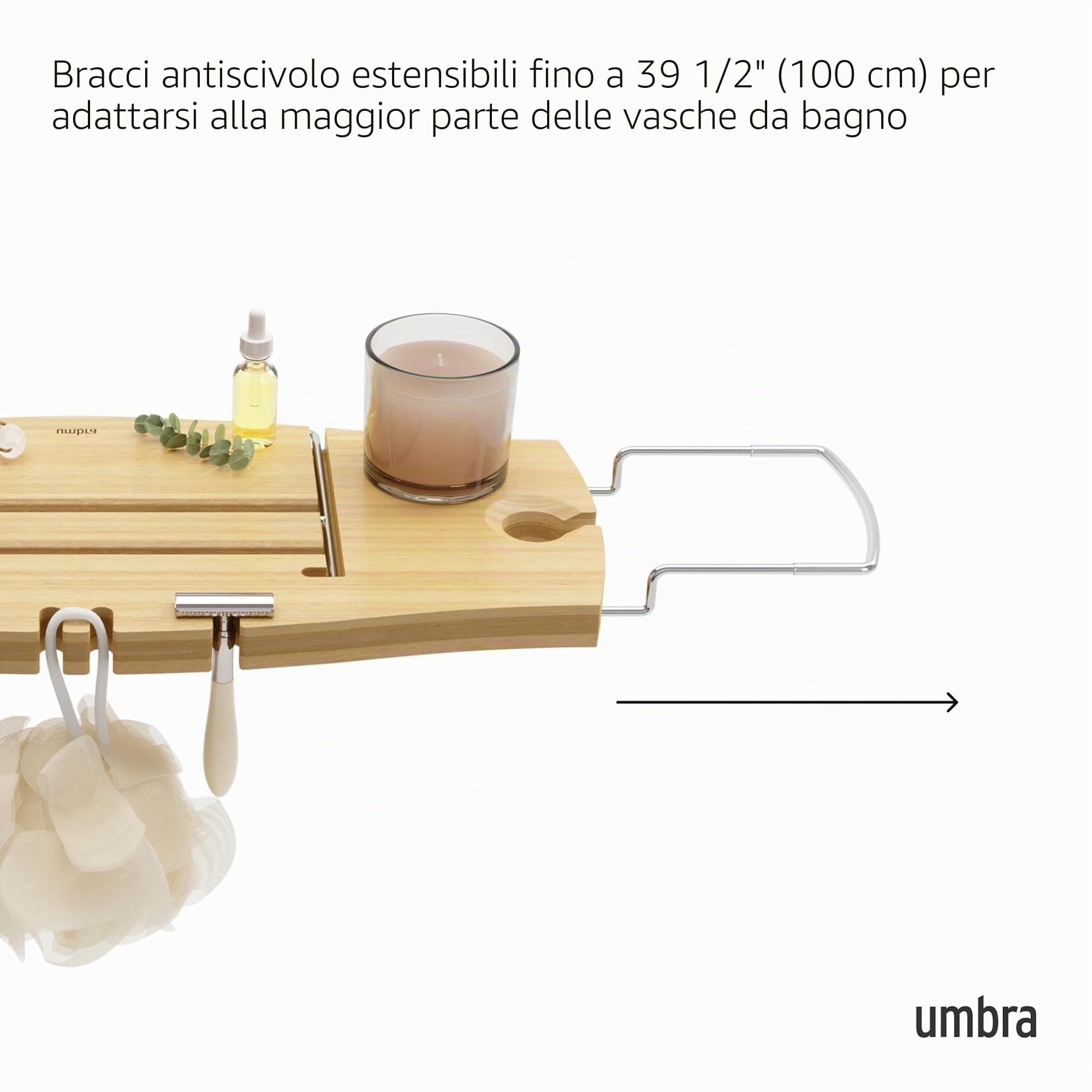 Umbra Aquala Portaoggetti per vasca, Bambù, Naturale
