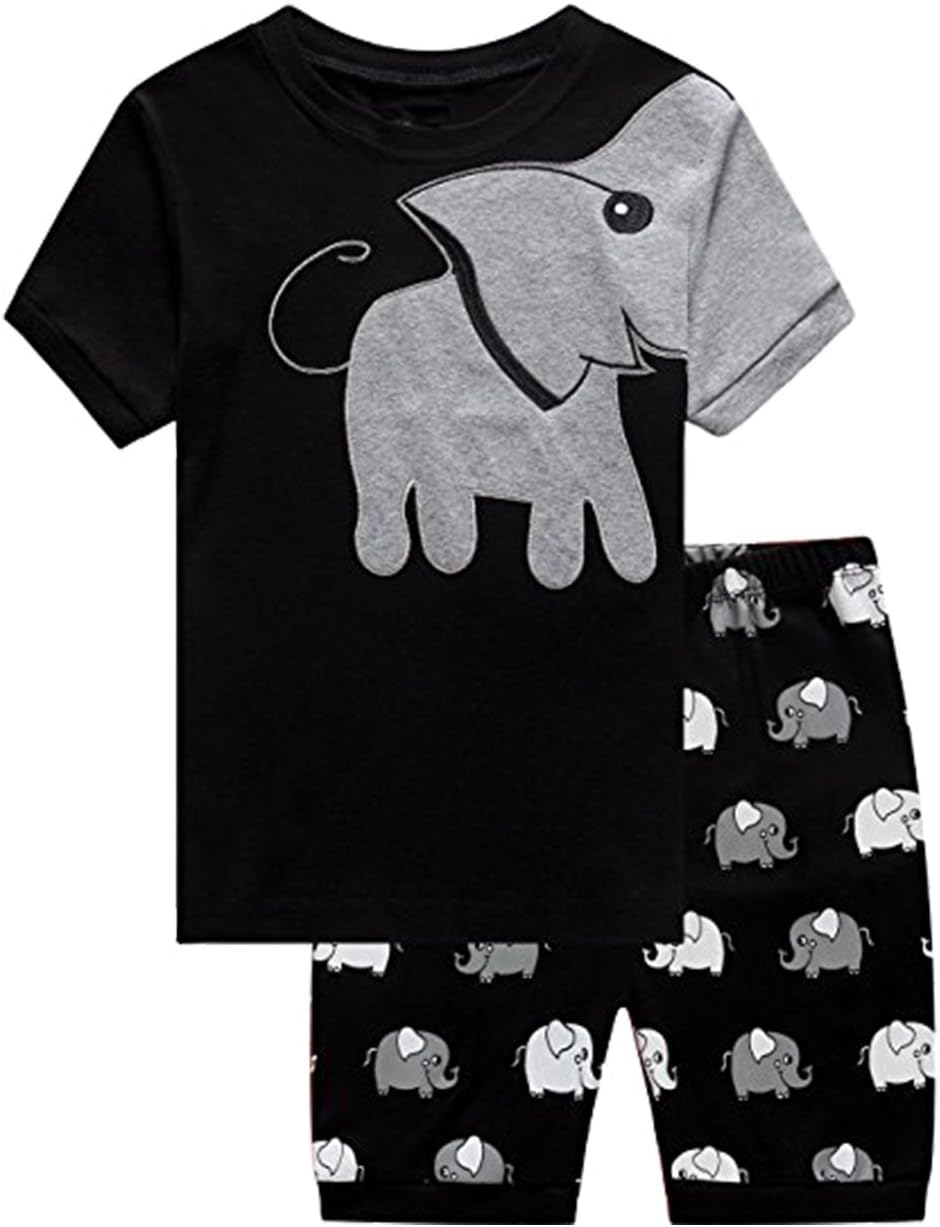 Little Sorrel Little Boys Elephant Pattern Pyjamas Child T-Shirts and Short Size 2 to 7 Years