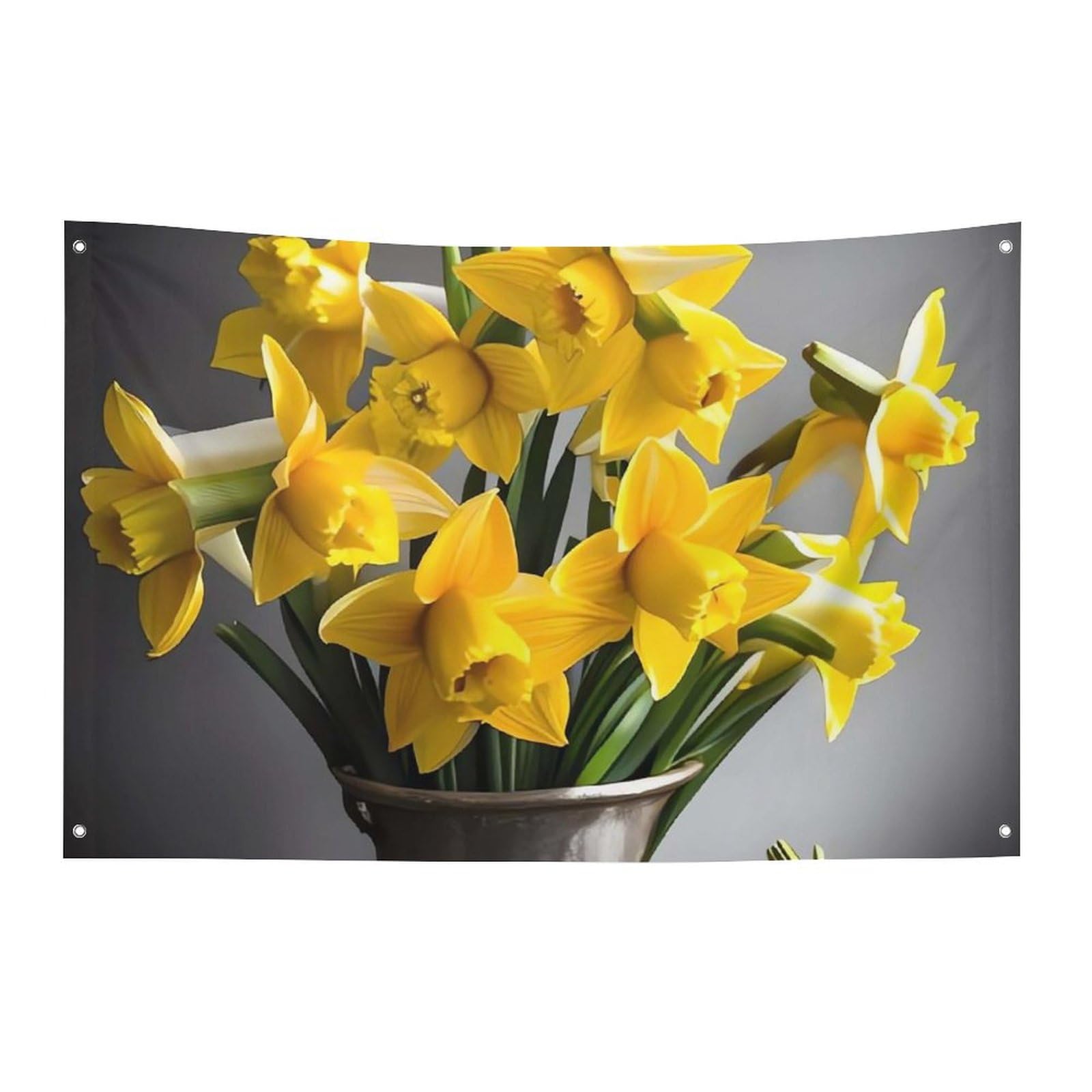 Bannière résistante aux intempéries motif jonquilles en polyester durable de qualité