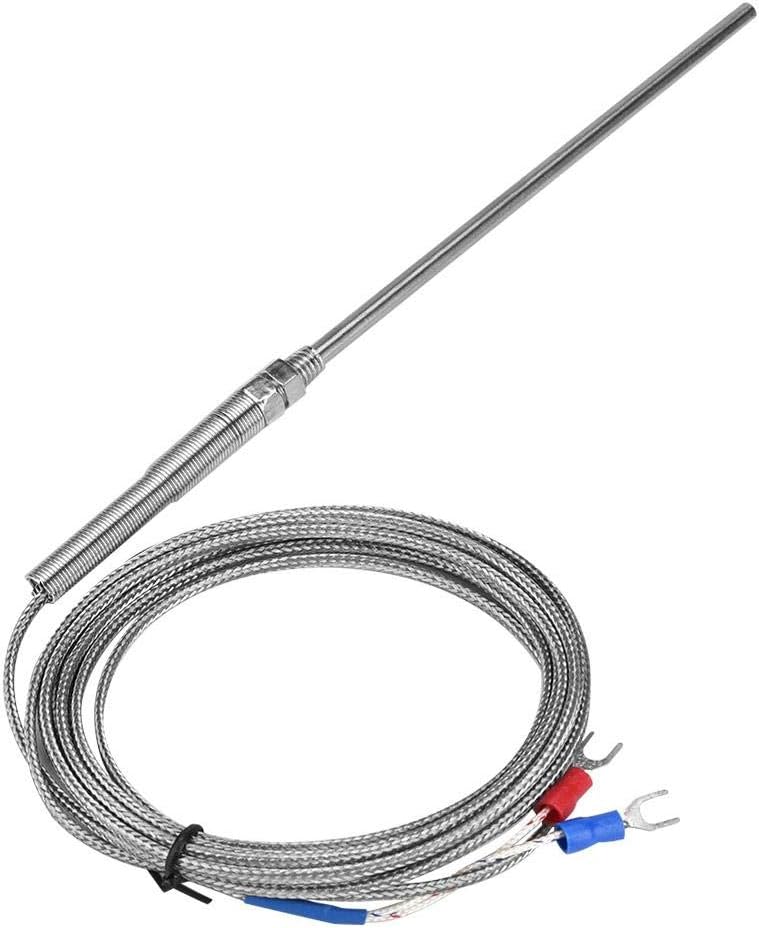 Walfront K type Thermocouple M8 Thread Type K Thermocouple 150mm Probe Temperature Controller Stainless Steel Sensor Wire 0-400()